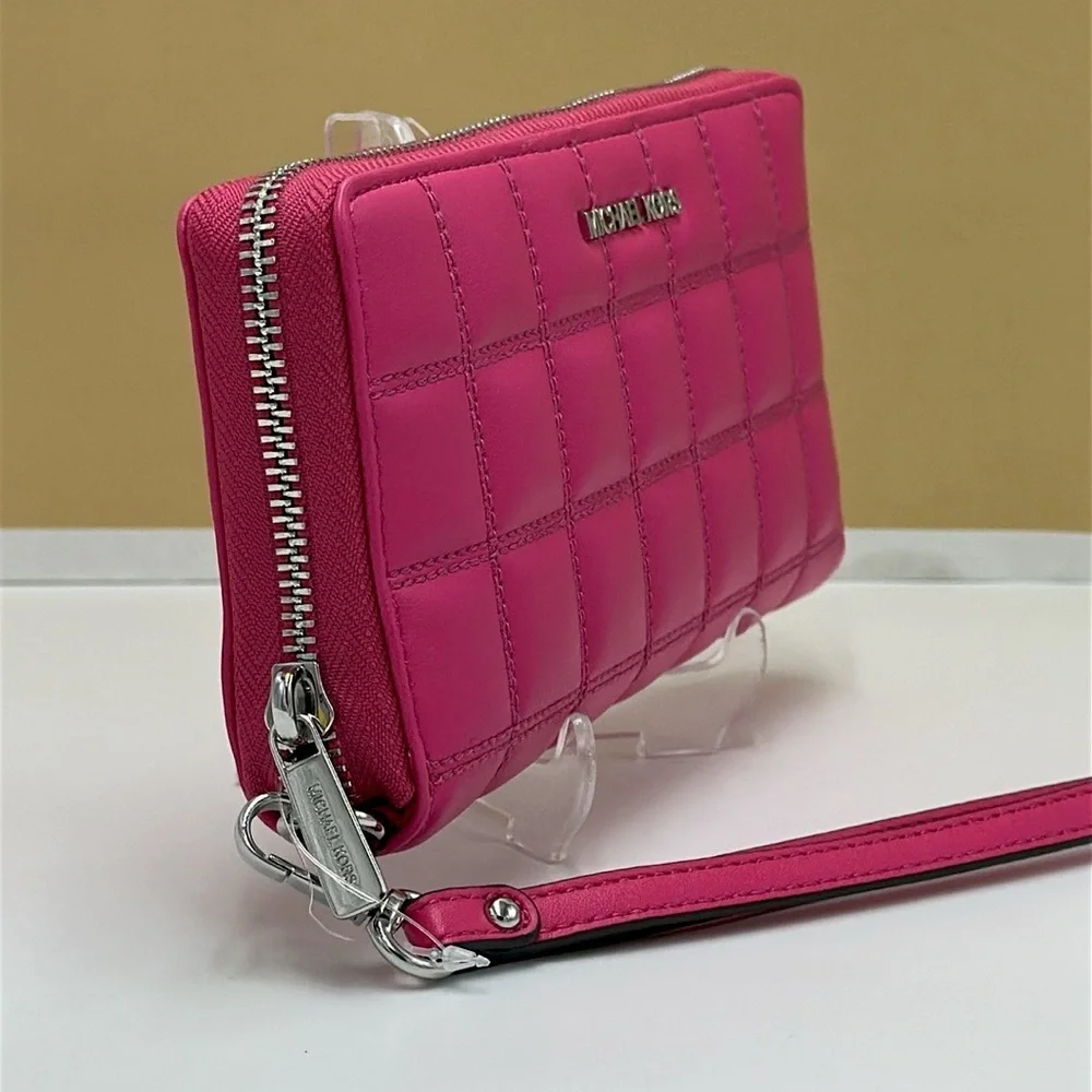 MICHAEL KORS Continental Wristlet Phone Case Wallet Dragonfruit   NWT